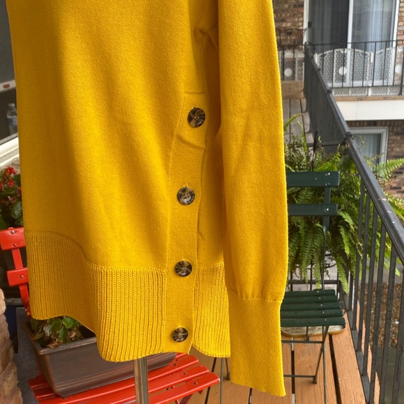 Talbots Mustard Knit Top with Button Accents - Picture 4 of 6